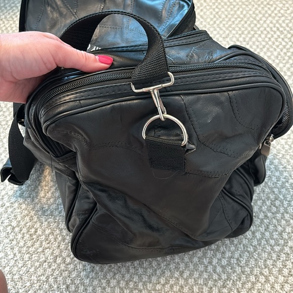 Black Leather Duffel Bag, USED ONCE!!! - Picture 11 of 14